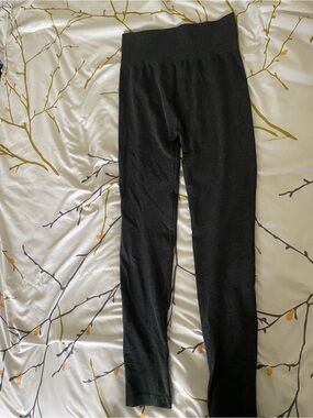 feathers Black Stretch Cotton Blend Leggings